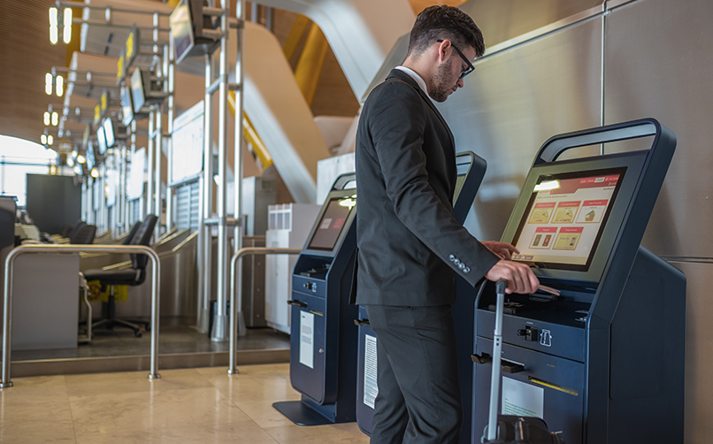 Windows kiosk device for self-check at airport