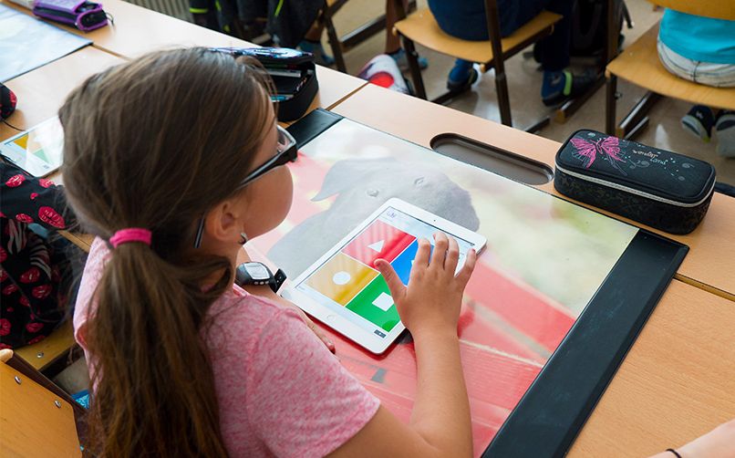 Student using Guided access enabled iPad