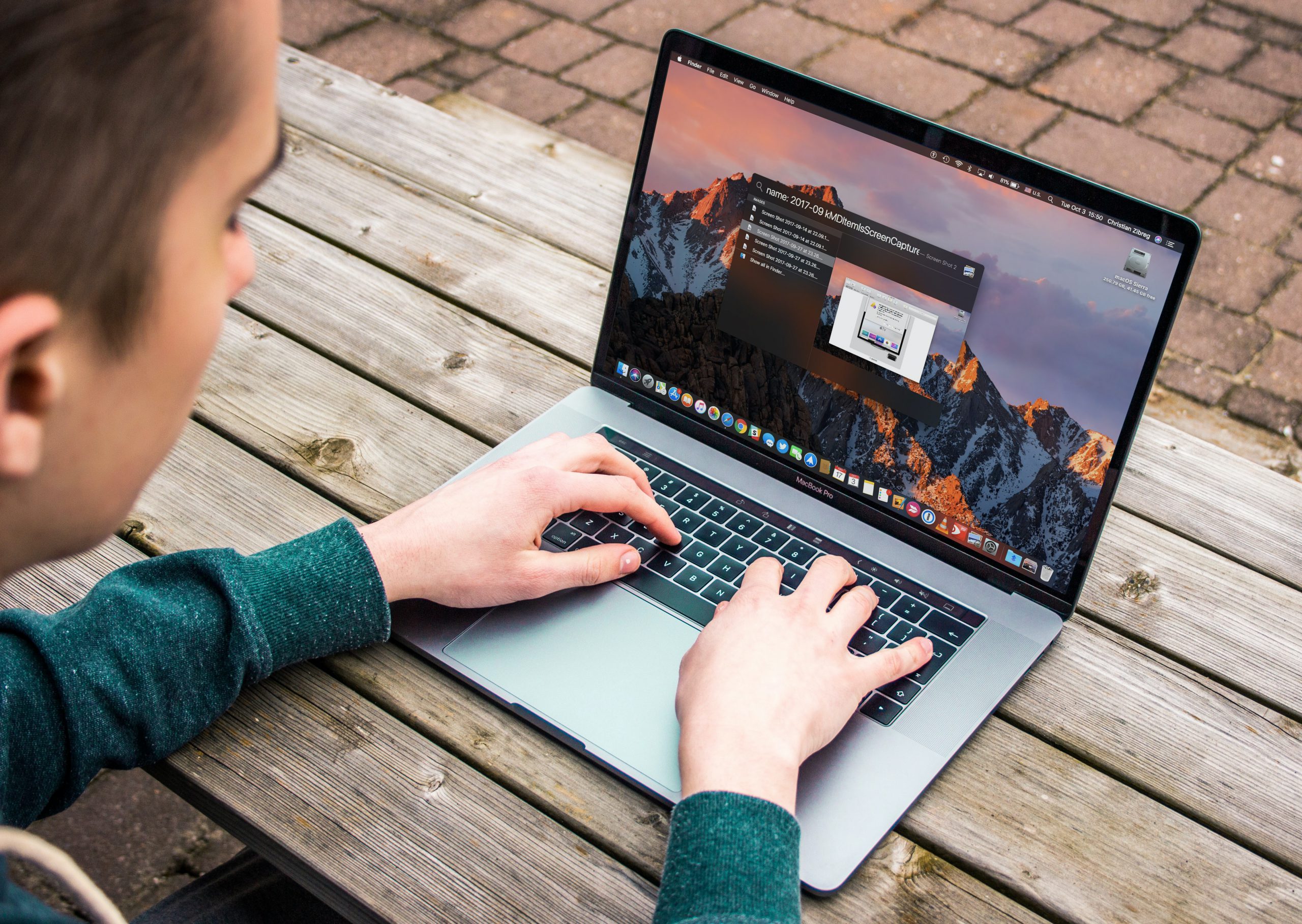 User working on a Mac