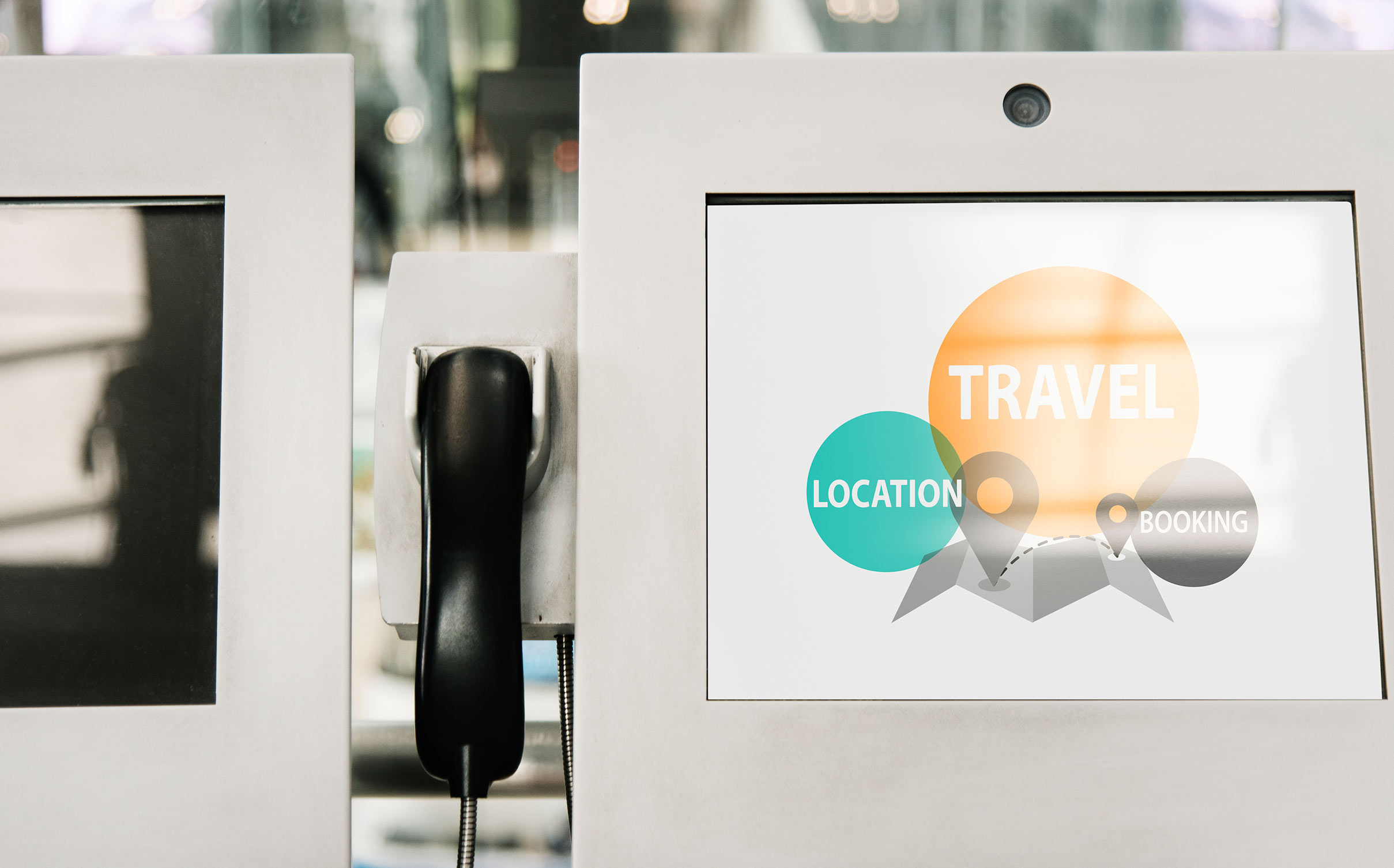 Self-service kiosks used in travelling industry