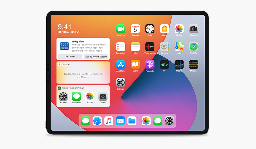 An iPad running iPadOS 14 WWDC 2020