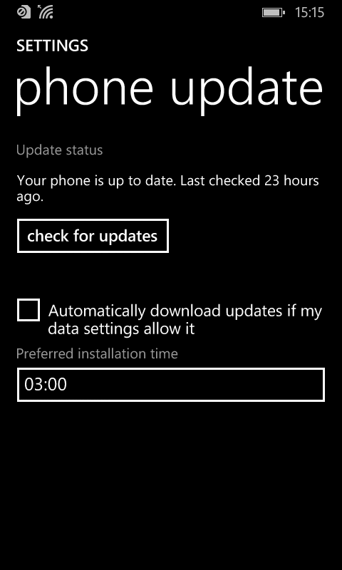 OS updates in Windows phone