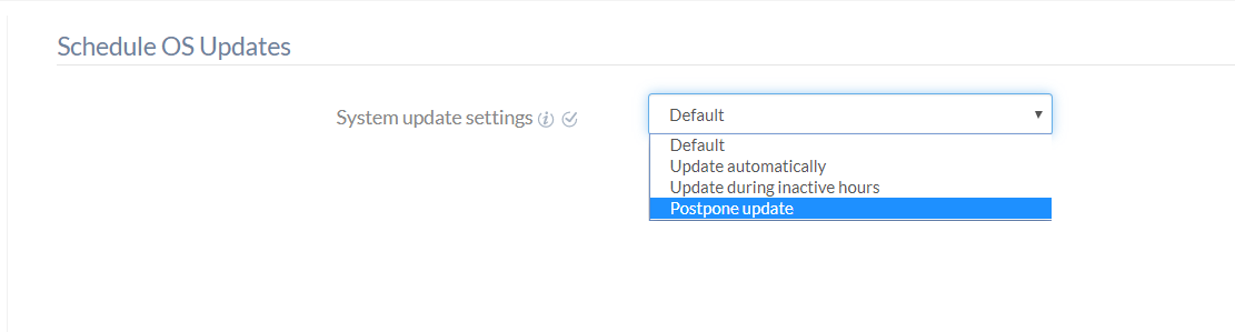 Schedule OS Updates policy for Android
