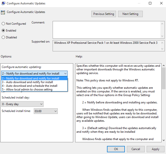 Configure Automatic Updates