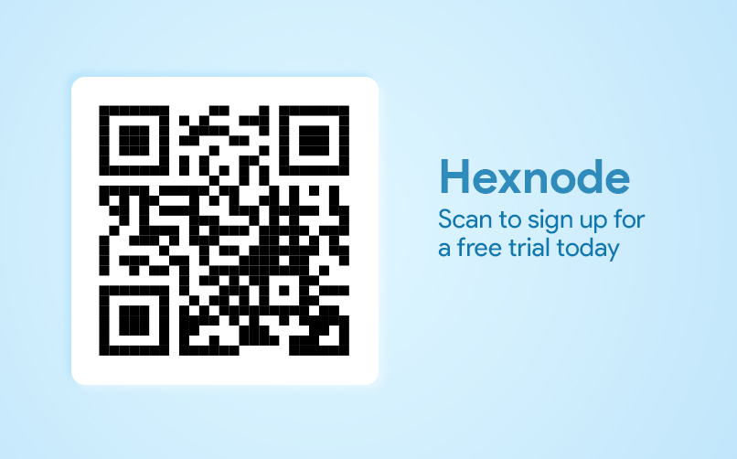 Scan to sign up for Hexnode