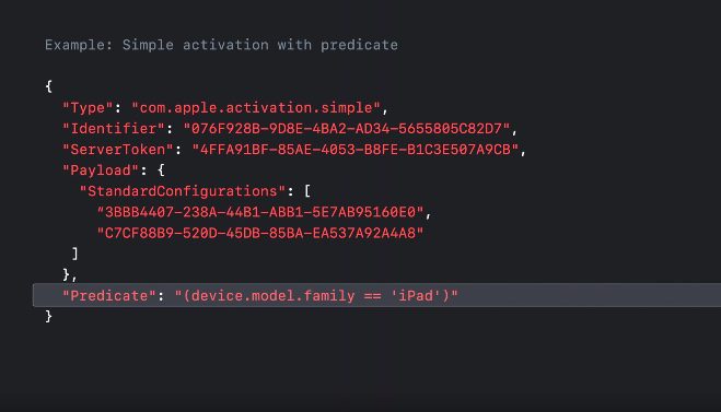 Structure of an activation declaration