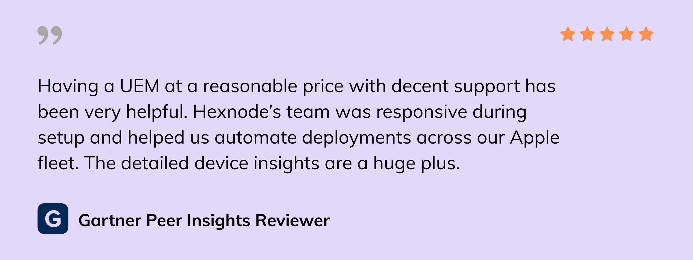 Hexnode user review - Gartner - Hexnode vs Samsung Knox Manage