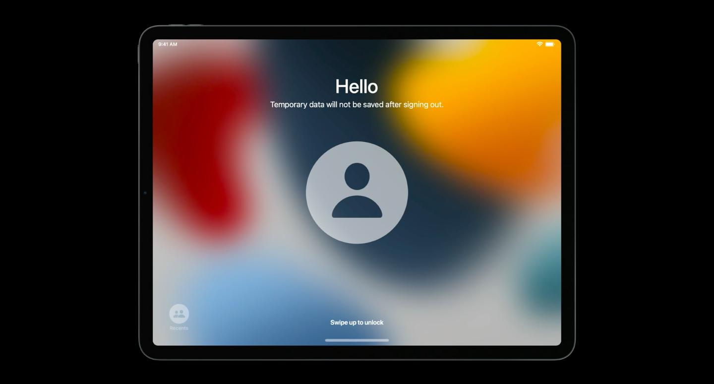 Temporary session shared iPad WWDC 2021 device management