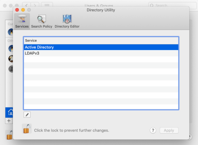 Modify directory service settings