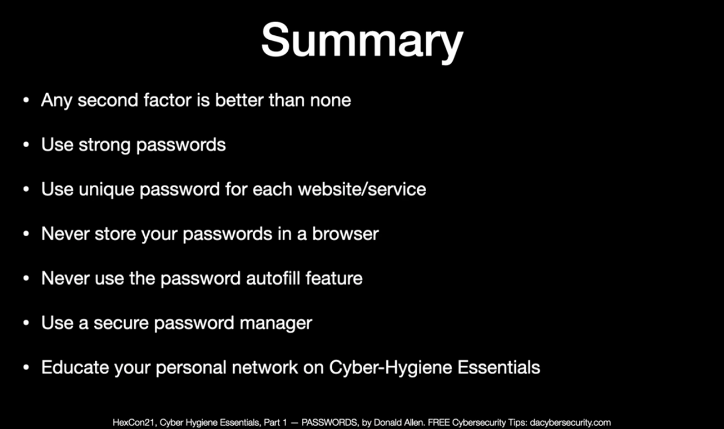 HexCon21 Donald Allen summary