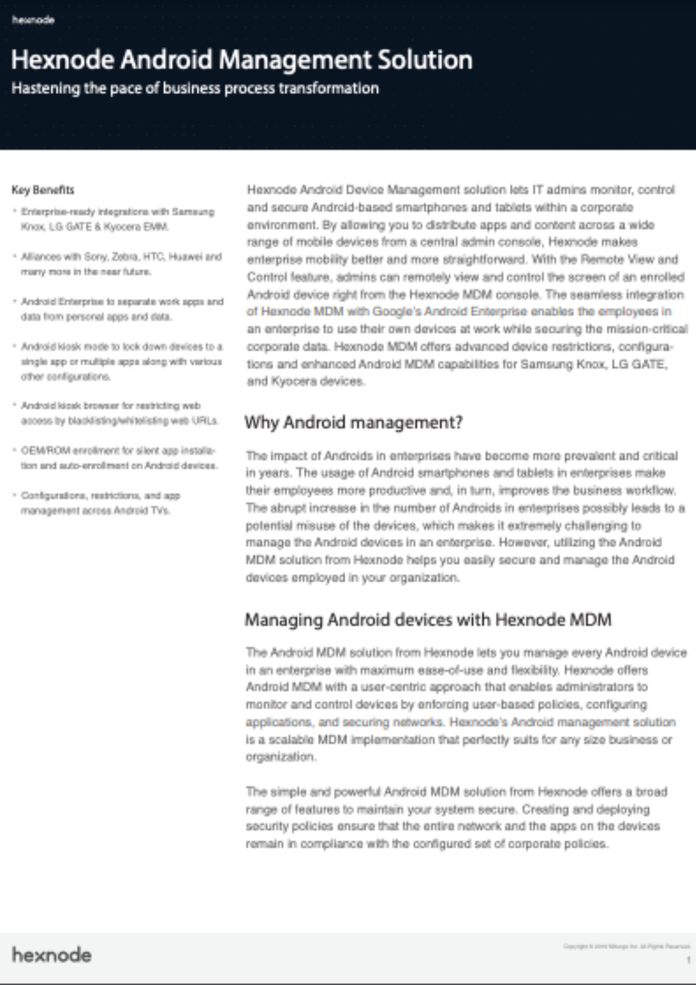 Hexnode Android Management Solution
