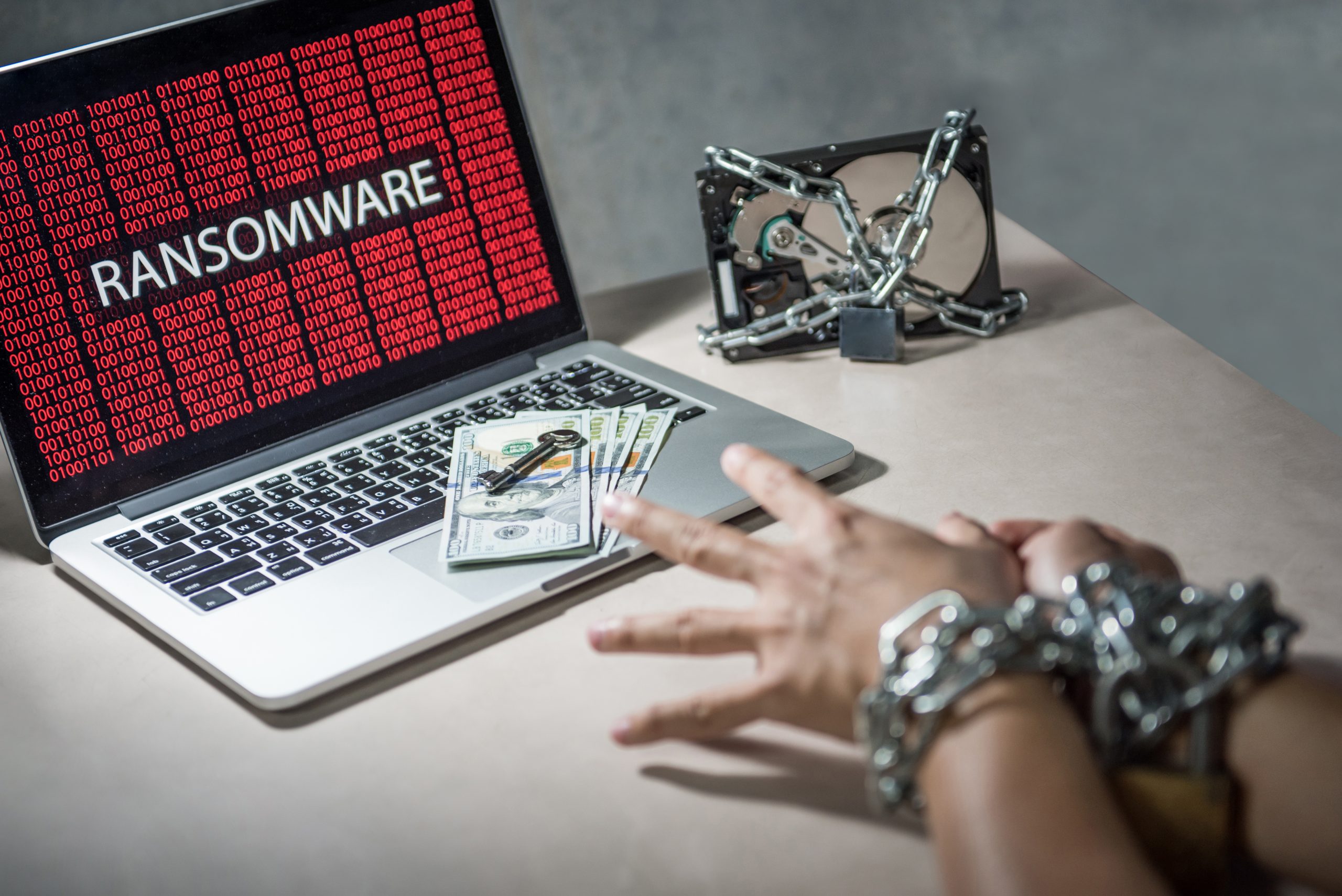 Device attacked by ransomware