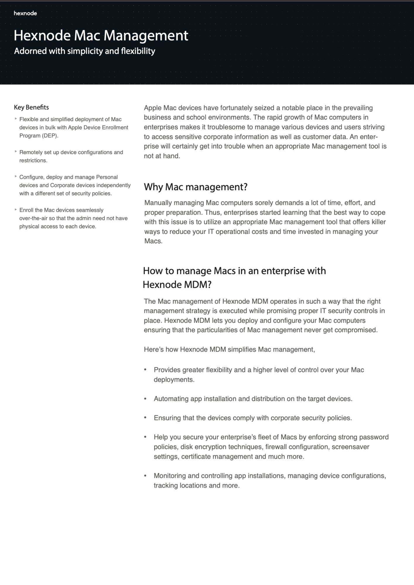 Hexnode Mac management