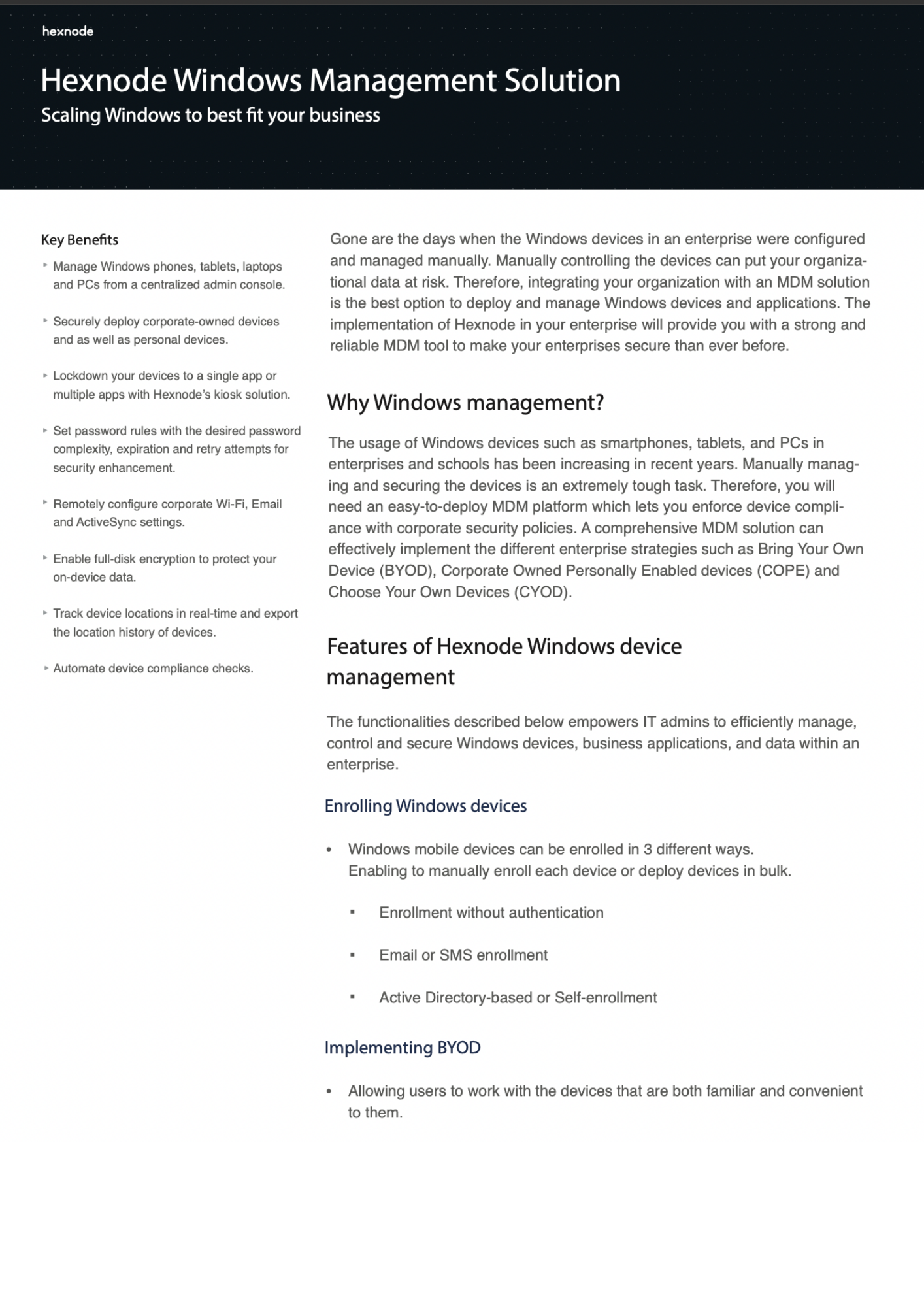 Hexnode Windows Management Solution