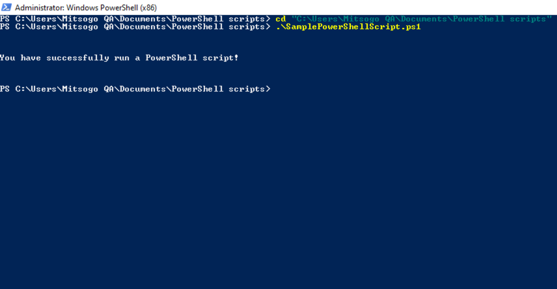 Calling a script from PowerShell