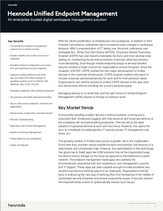 Hexnode Unified Endpoint Management