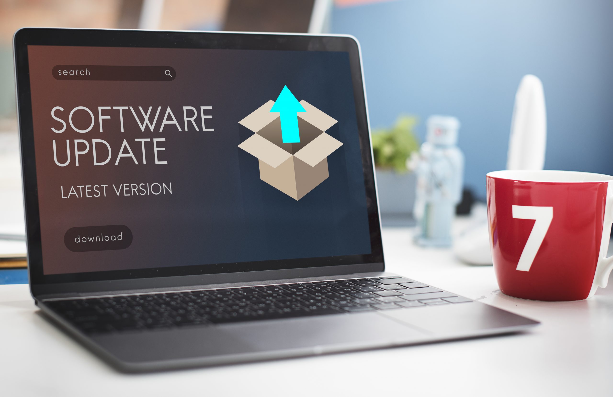 Software update in an employee's laptop
