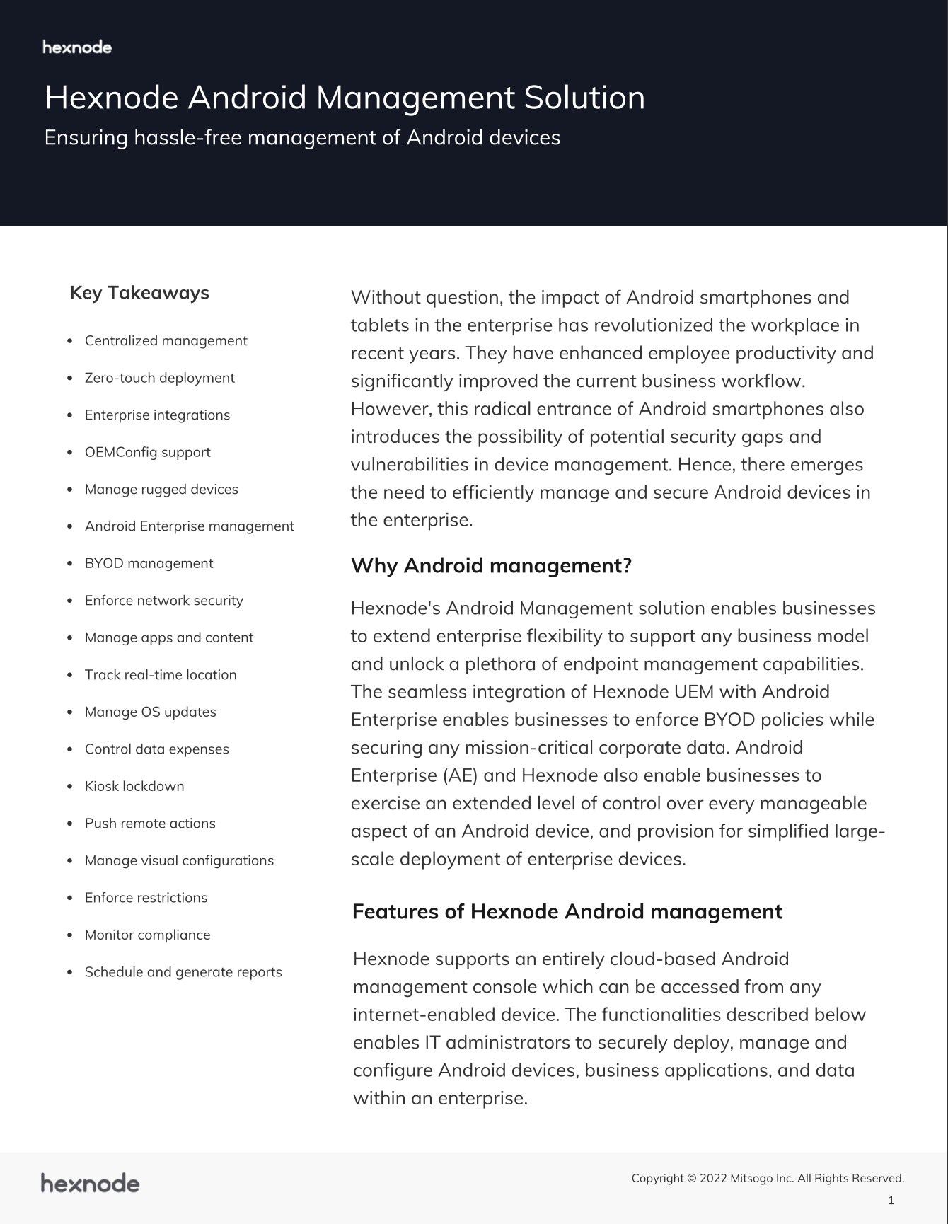 Hexnode Android Management Solution