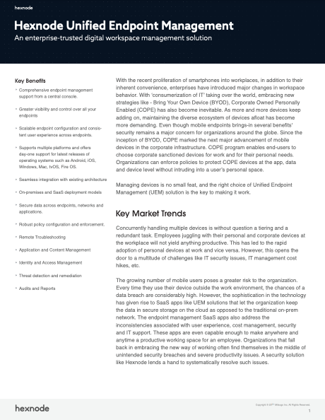 Hexnode Unified Endpoint Management Solution