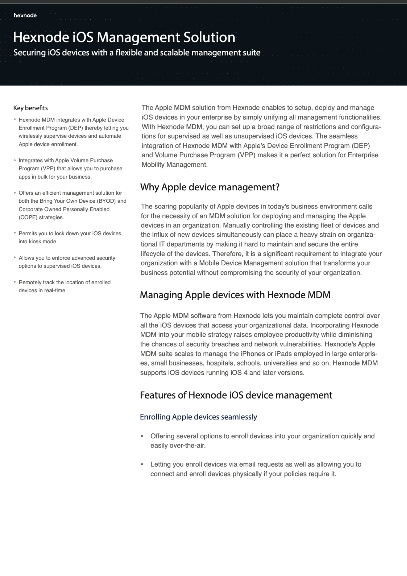 Hexnode iOS Management Solution
