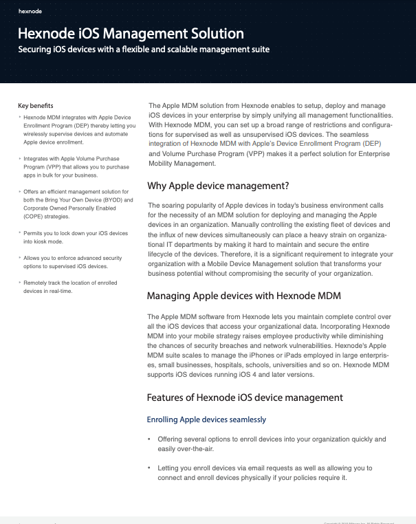 Hexnode iOS Management Solution