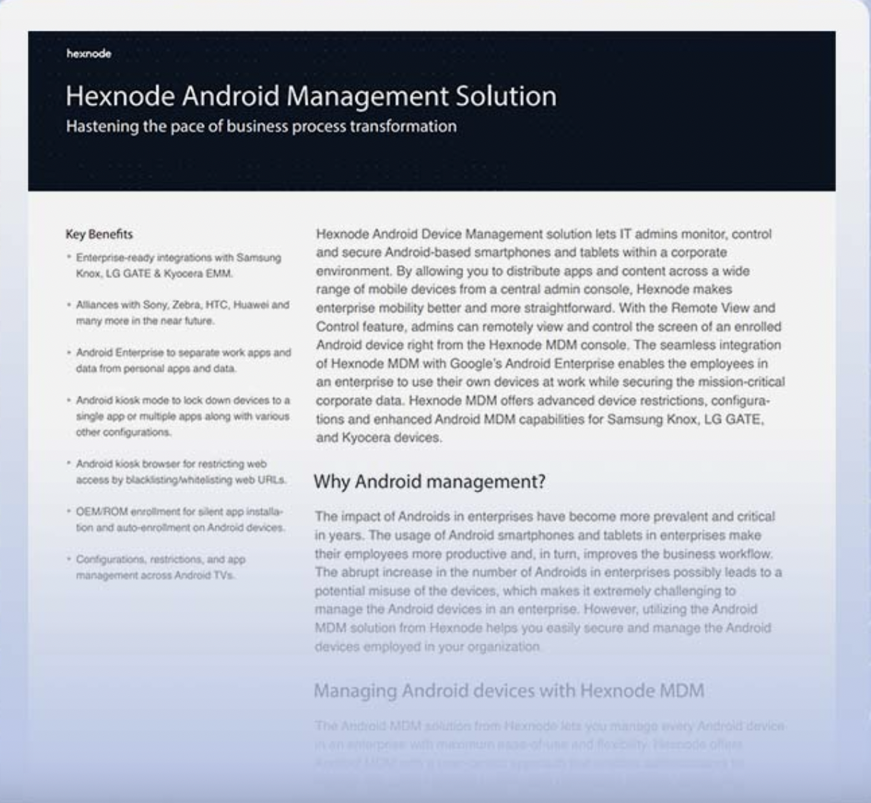 Hexnode Android Management Solution