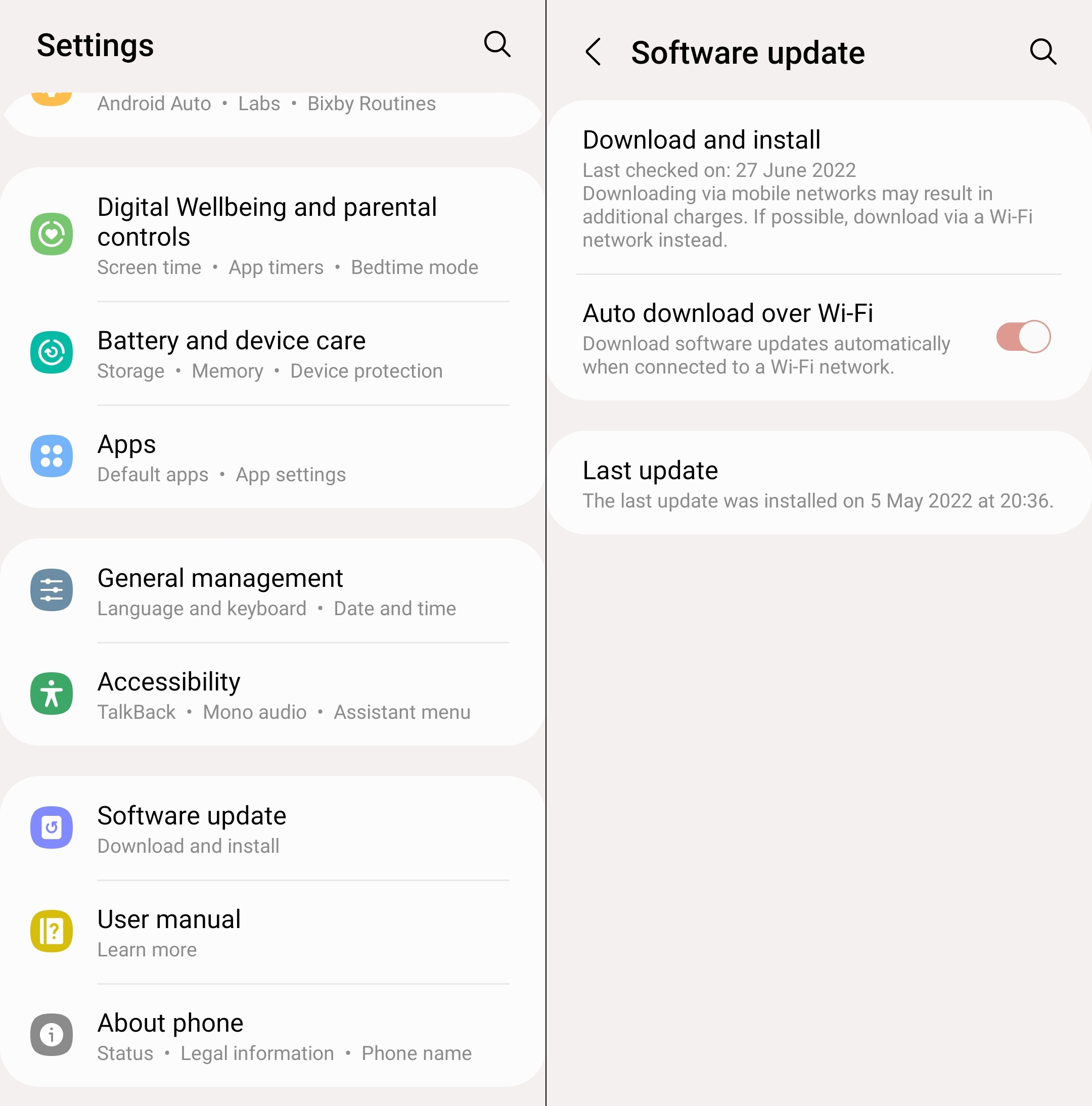 Disable Android automatic updates on Samsung devices