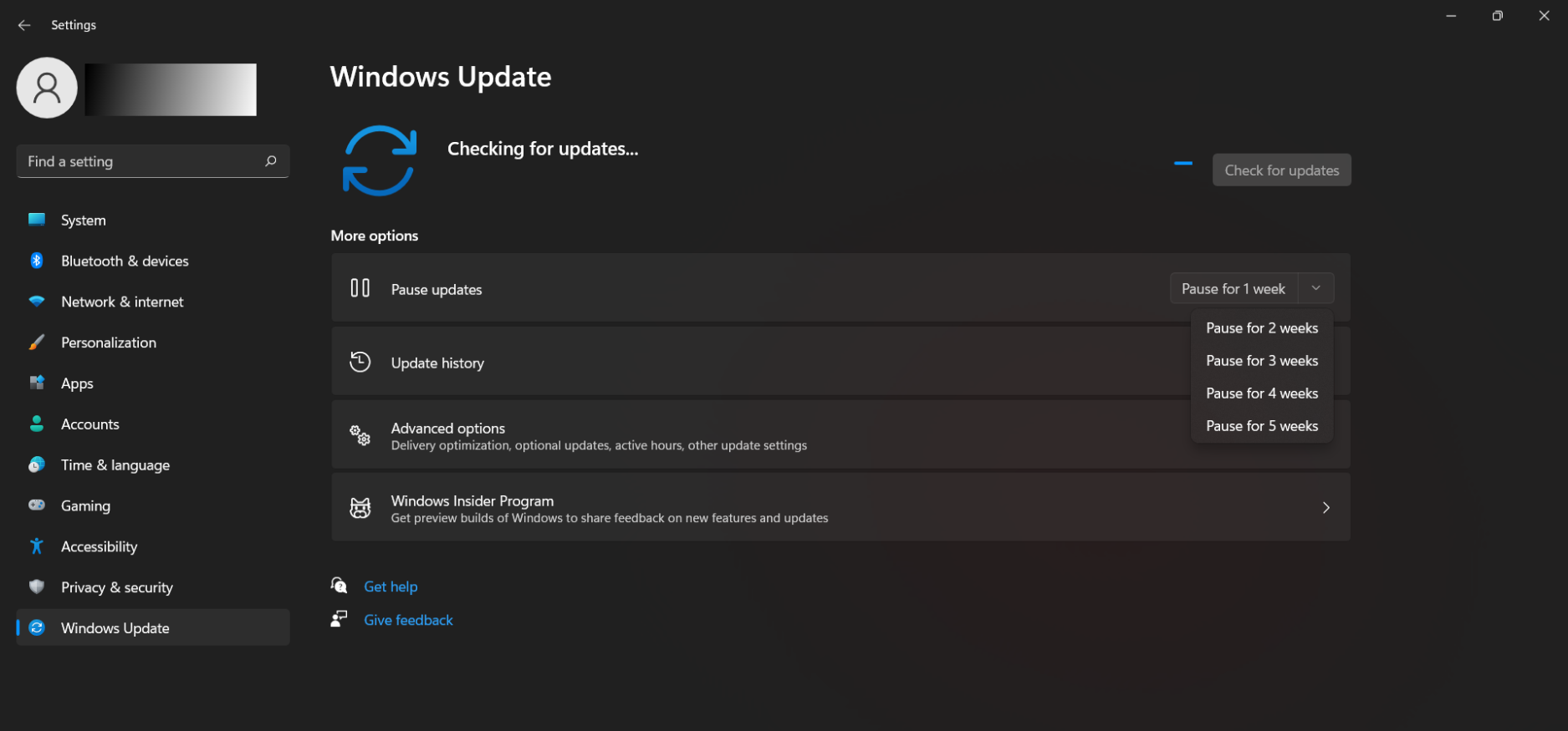 Pause automatic updates on Windows 11