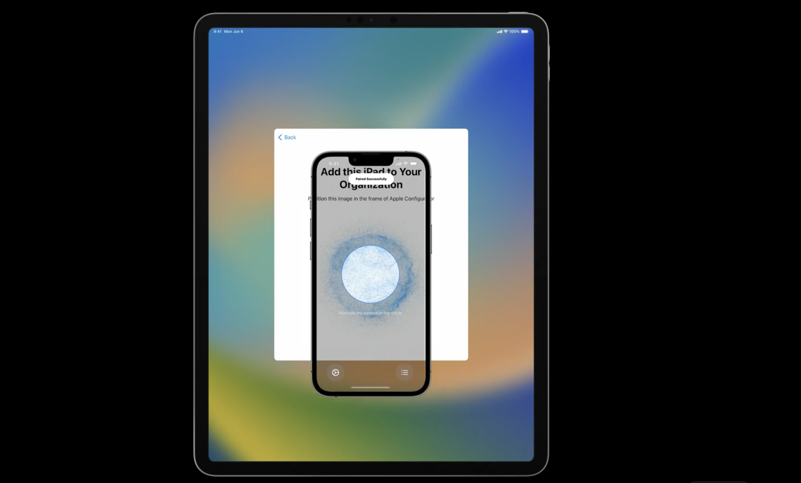 Enrolling iPad with iPhone's Apple Configurator