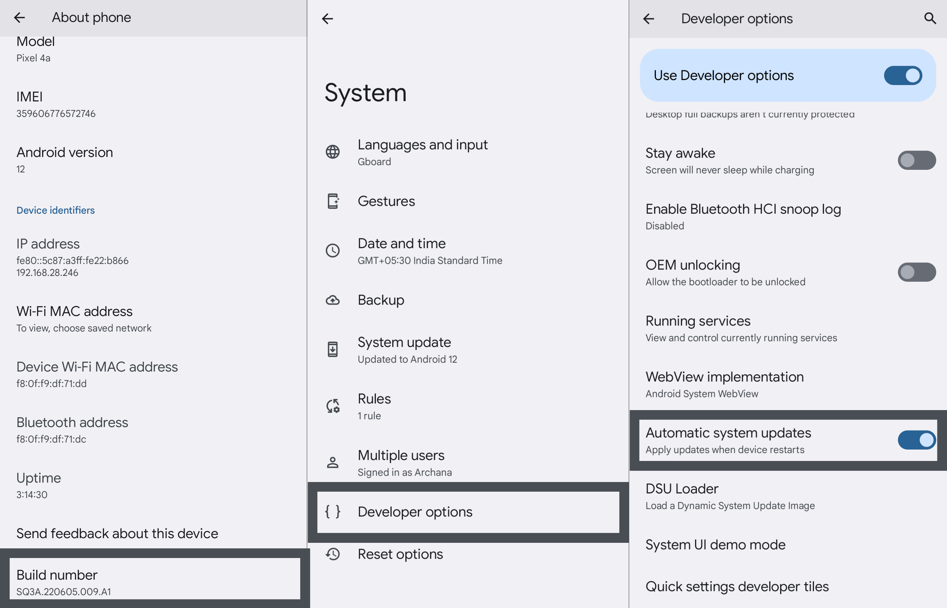 Block automatic updates on Android using Developer Options