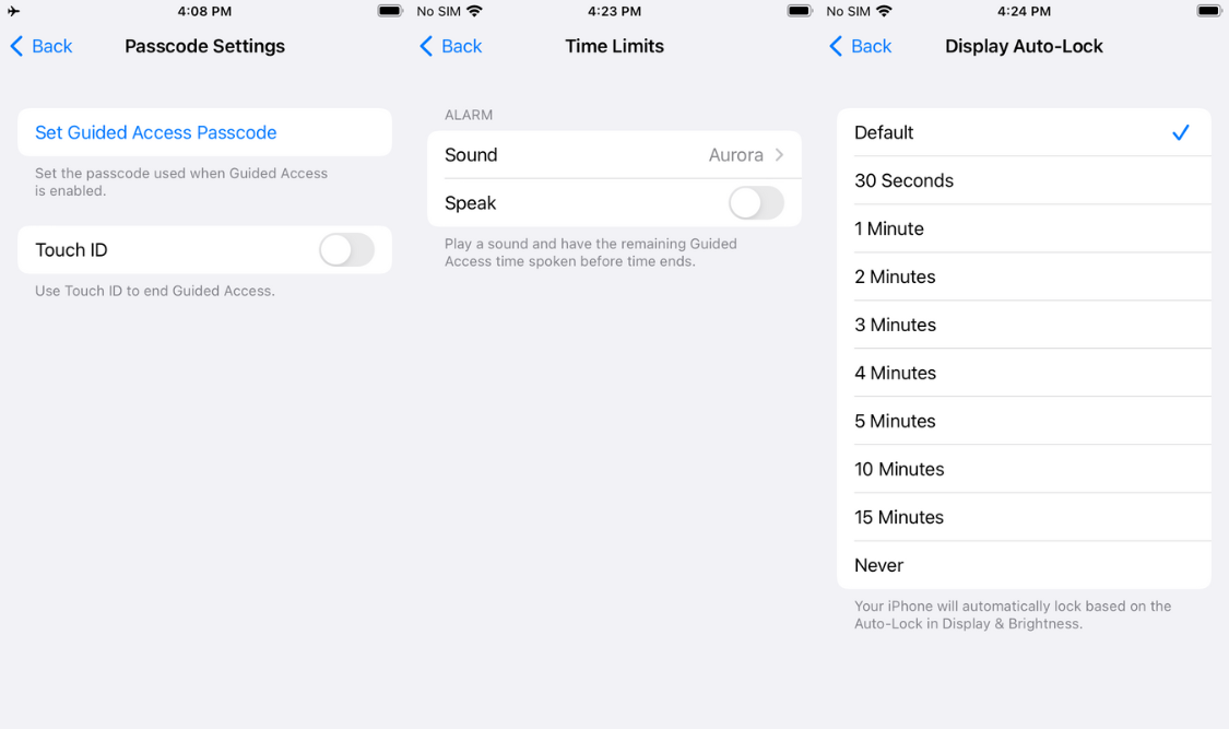 Configure Guided Access settings
