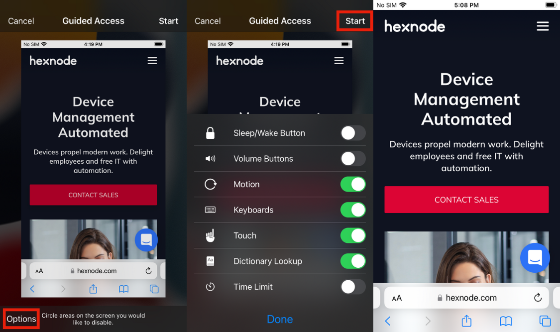 Enabling Guided Access