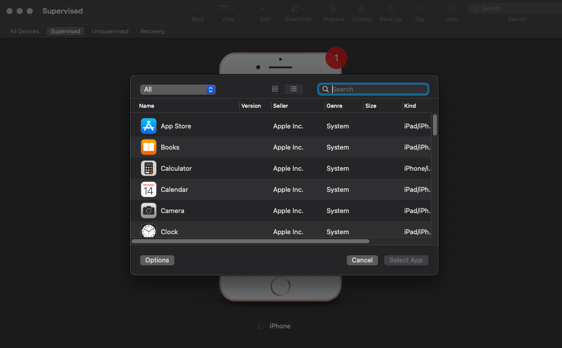 Select the specified app