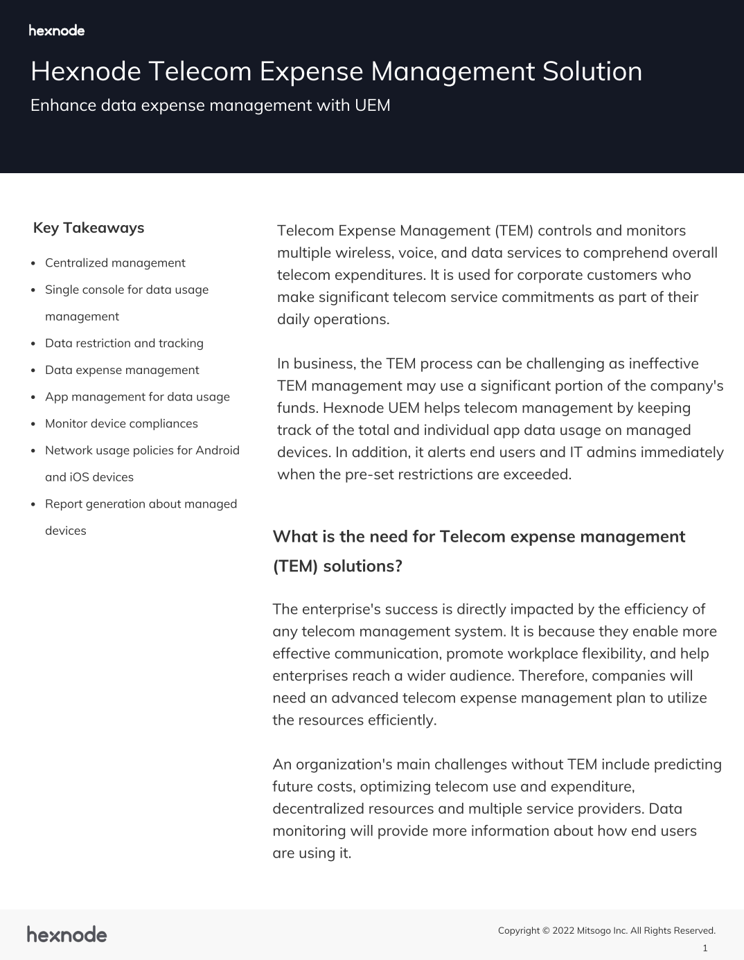 Hexnode Telecom Expense Management Solution
