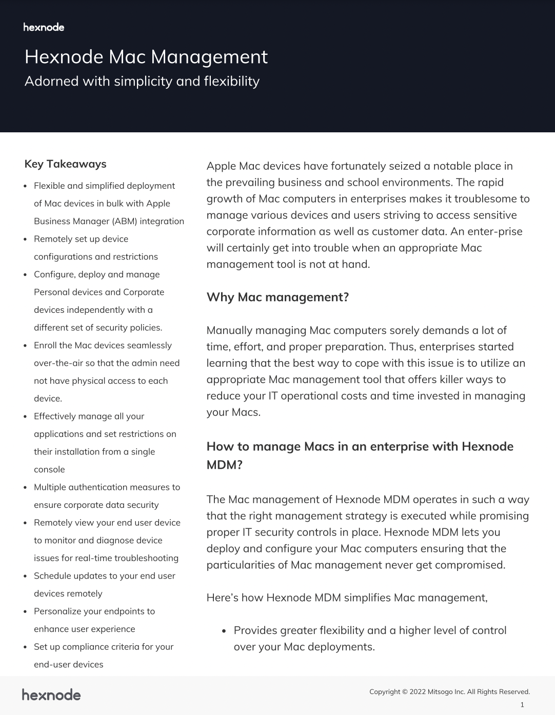 Hexnode Mac management solution