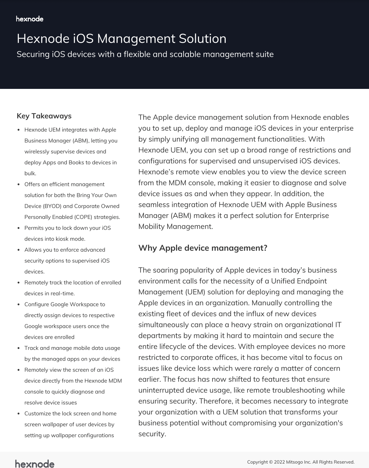 Hexnode iOS Management Solution