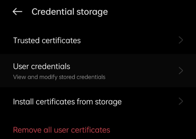 Credential storage