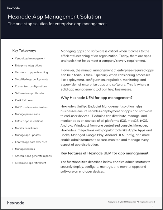 Hexnode App Management Solution