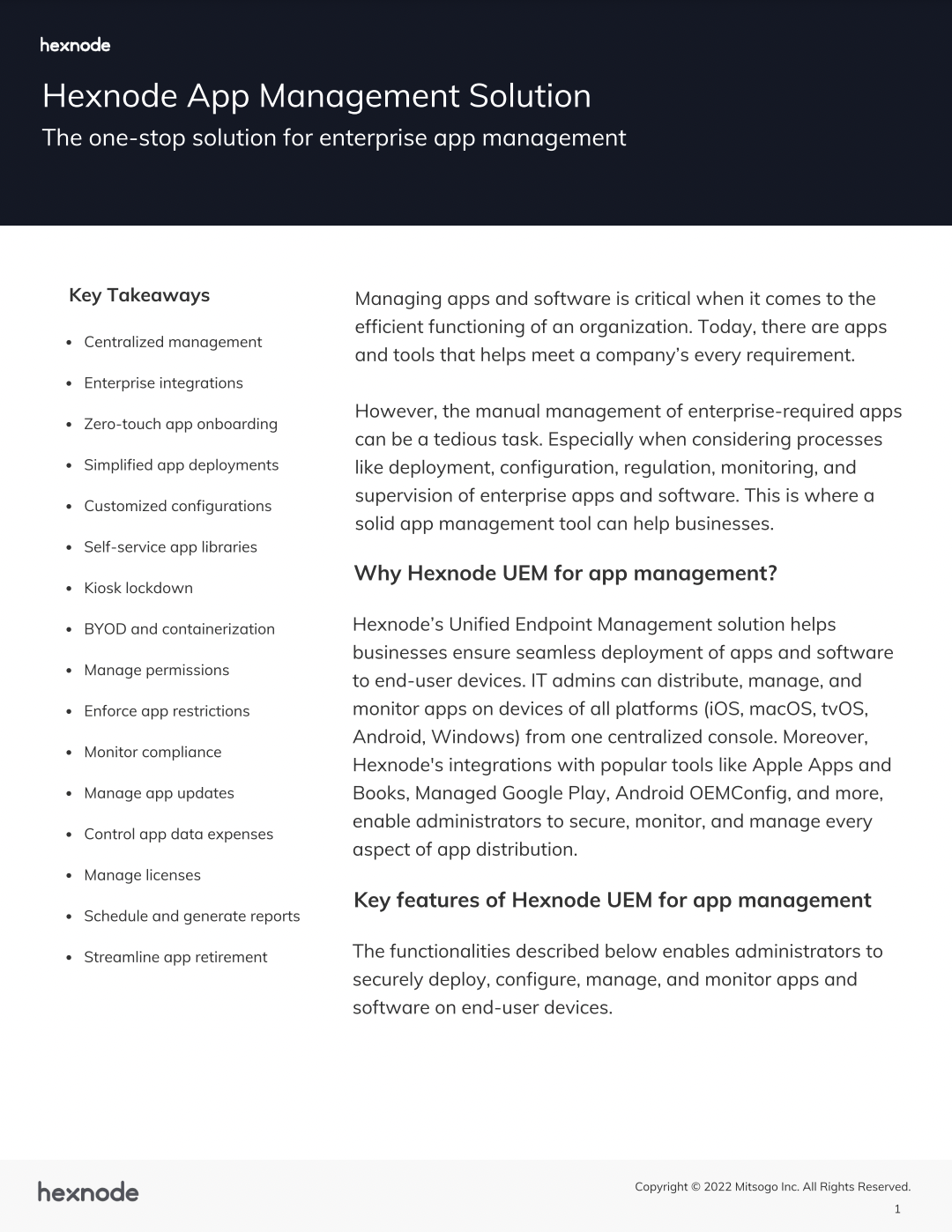Hexnode App Management solution
