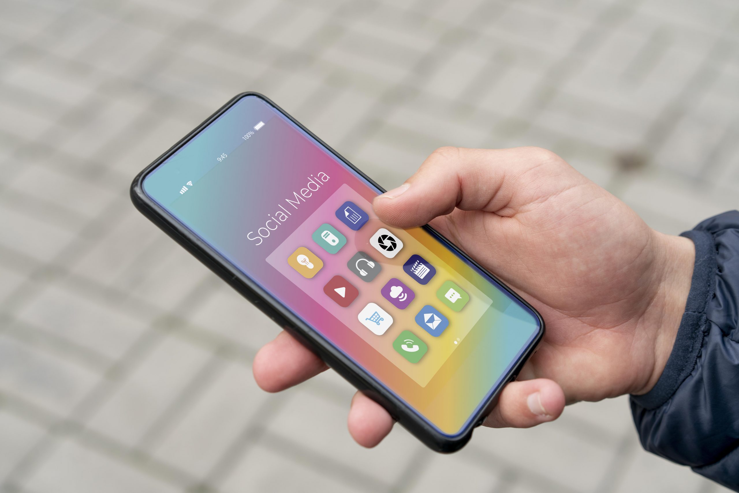 Social media apps on a smartphone