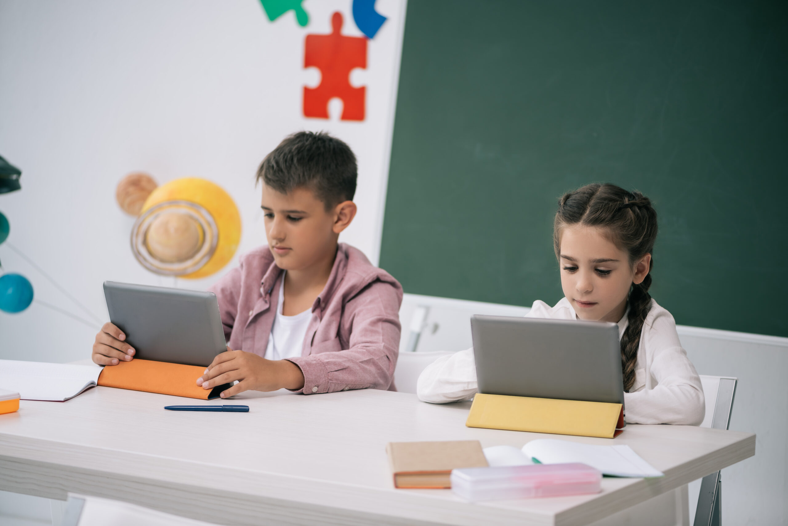 Children using Shared iPads at school