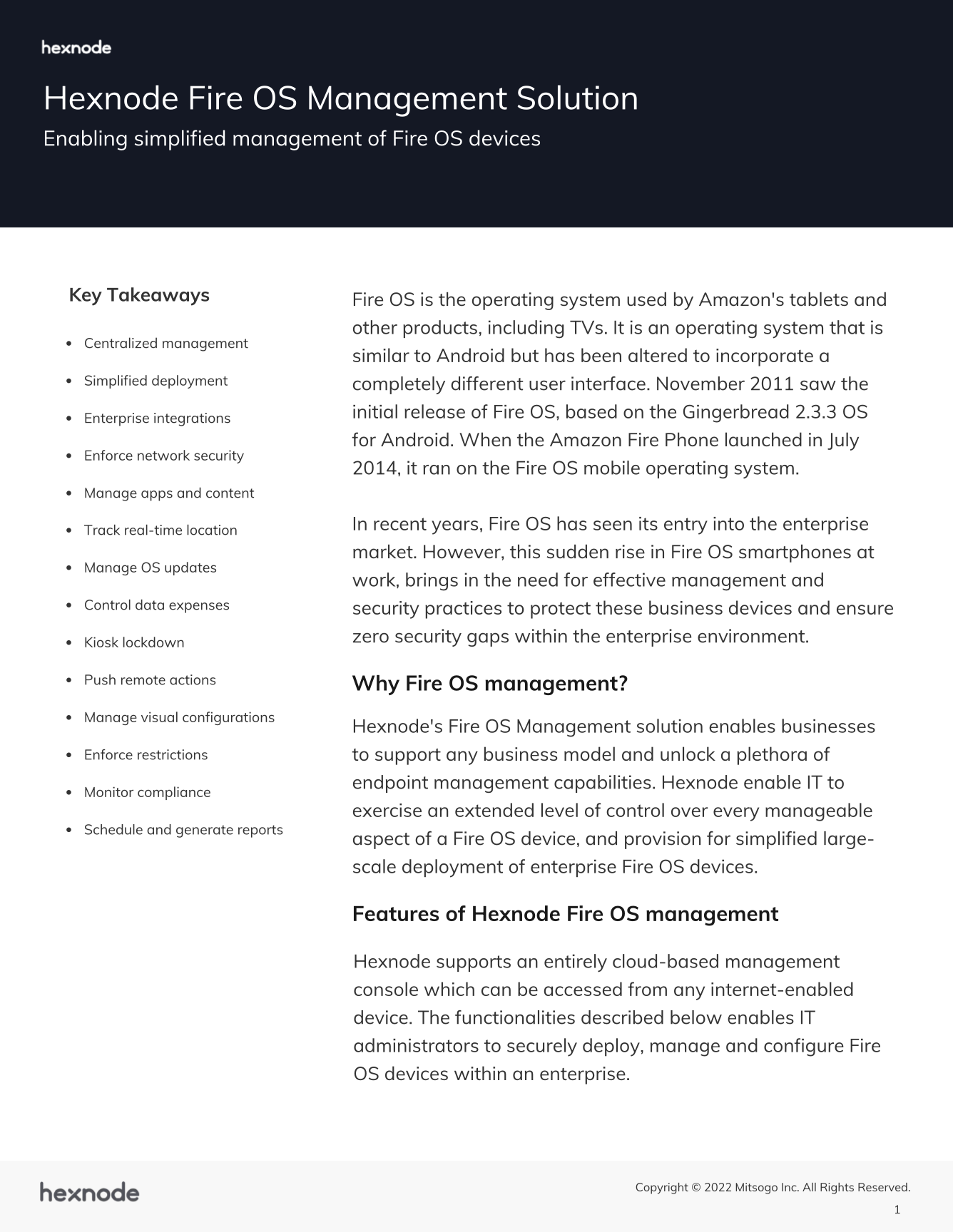 Hexnode Fire OS Management Solution