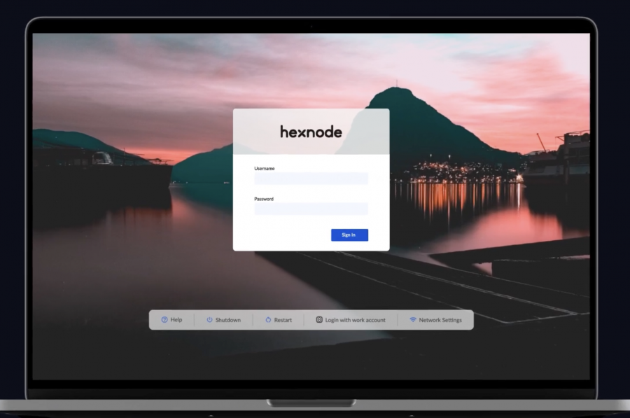 How the login page looks on Mac with Hexnode Access