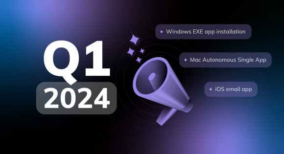 What's new with Hexnode Q1 2024 - Cover image for highlights blog