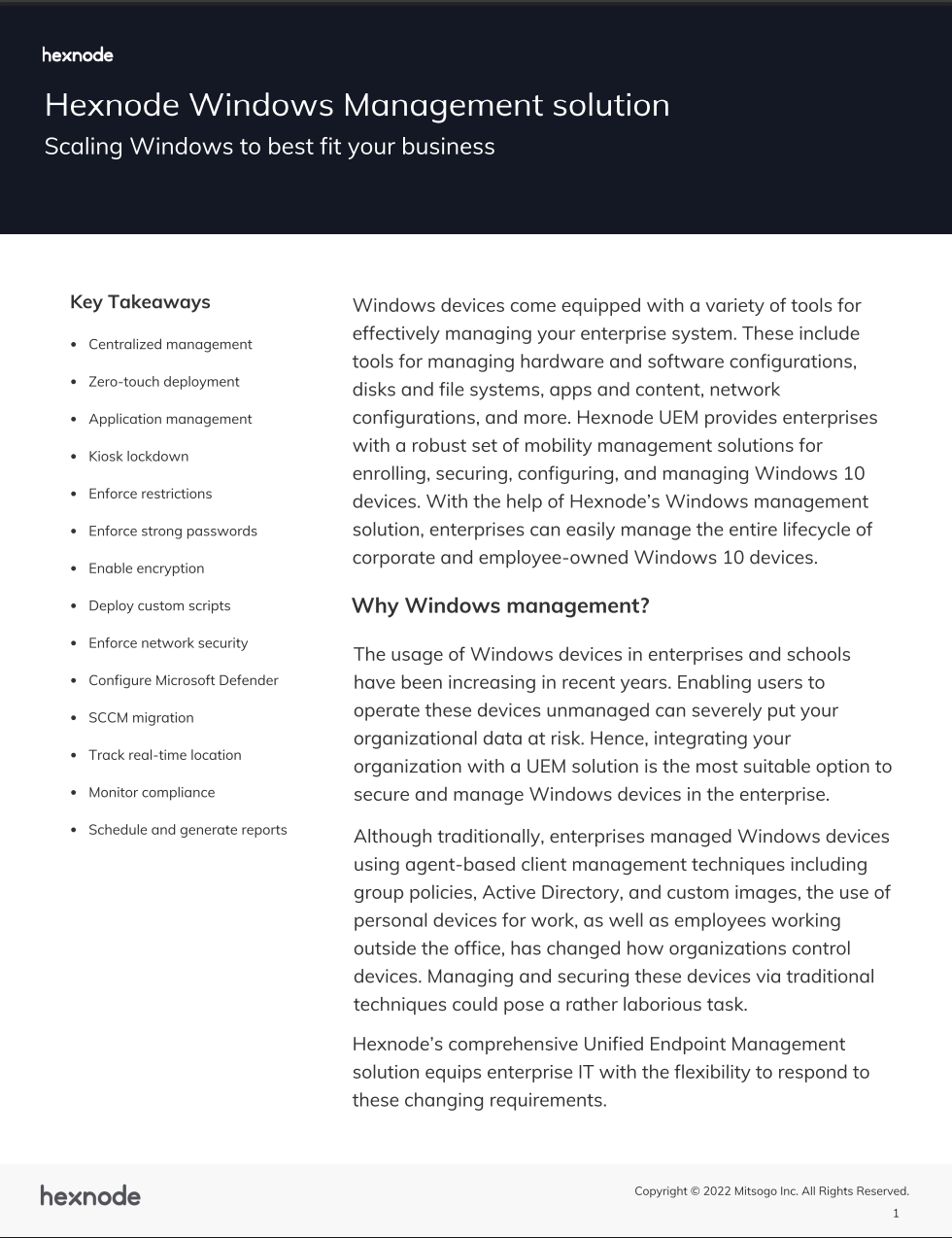 Hexnode Windows Management Solution