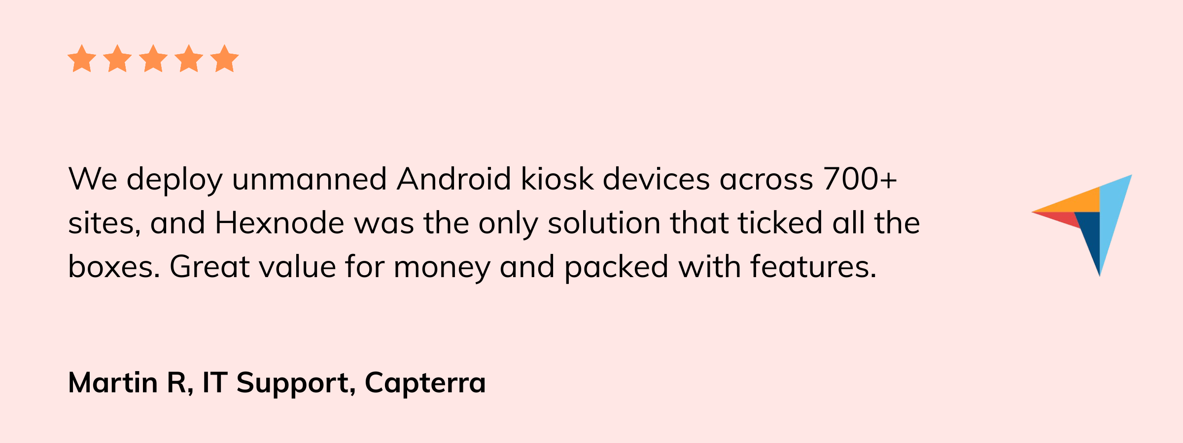 Hexnode user review - Capterra - Hexnode vs Ivanti