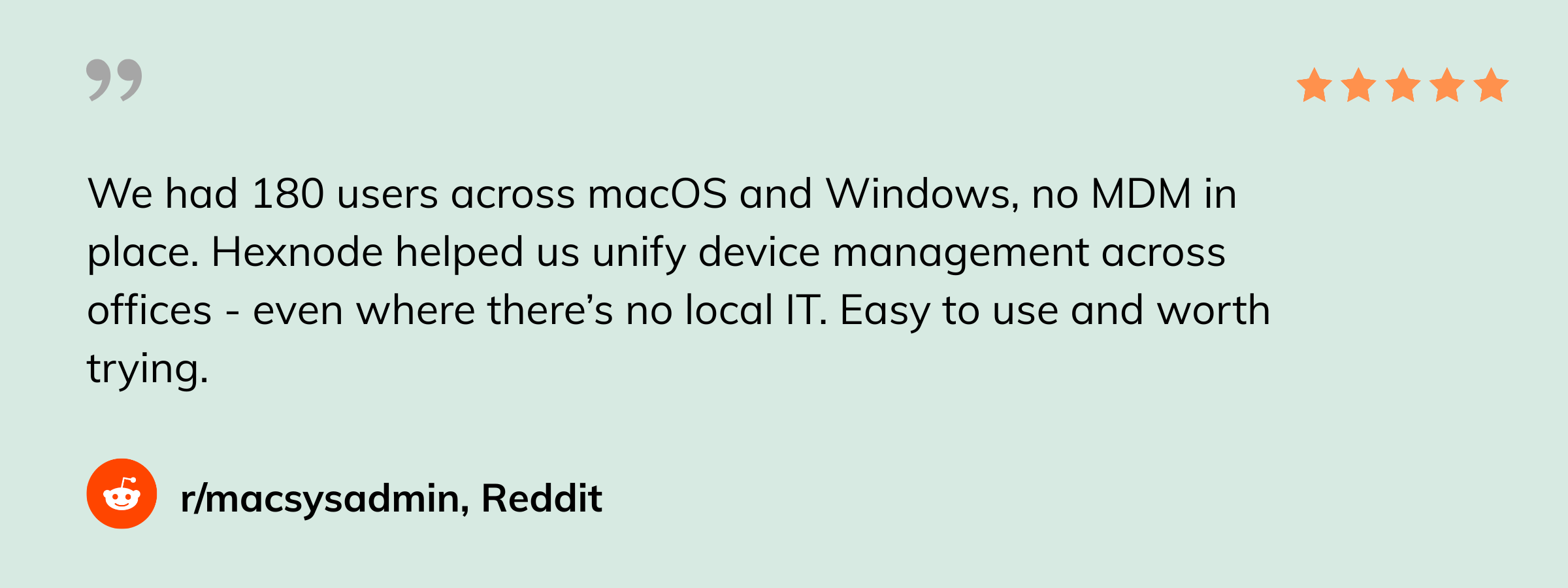 Hexnode user review - Reddit - Hexnode vs Ivanti