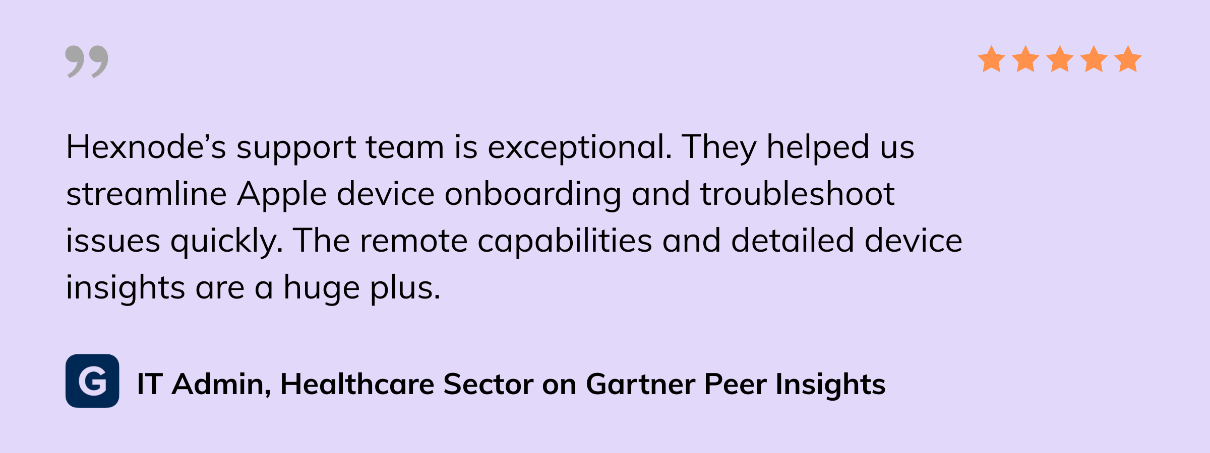 Hexnode user review - Gartner - Hexnode vs Esper