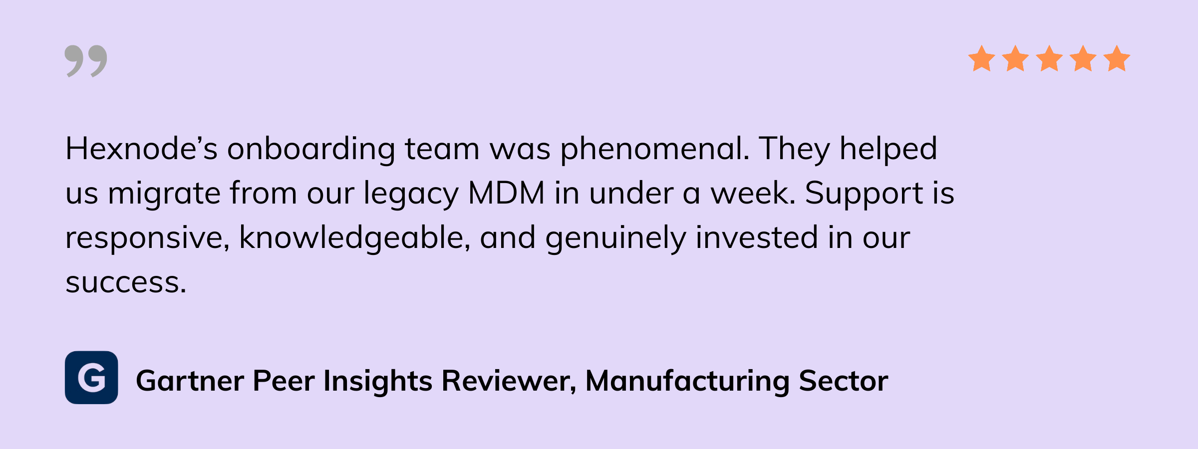 Hexnode user review - Gartner - Hexnode vs Miradore