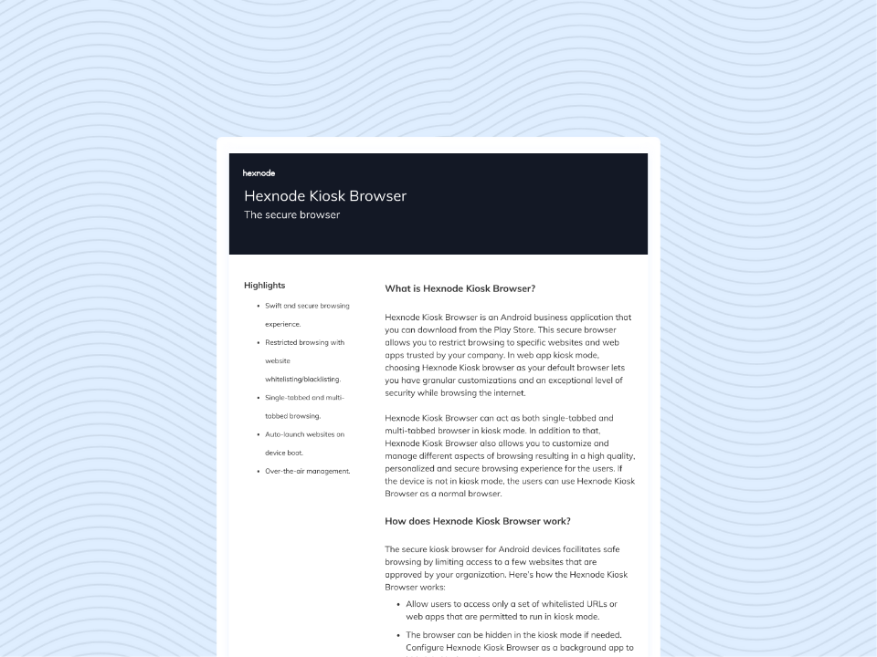 Hexnode Kiosk Browser